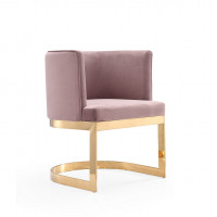 Manhattan Comfort DC026-BH Aura Blush and Polished Brass Velvet Dining Chair